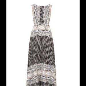 BCBGMAX BRIGETTA BURNOUT DECO PRINT DRESS 4#