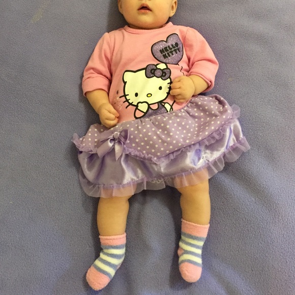 Hello Kitty pink & purple baby doll dress 3-6 MON - Picture 1 of 4