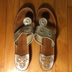 Metallic Size 10 Jack Rodger's Hamptons Sandals