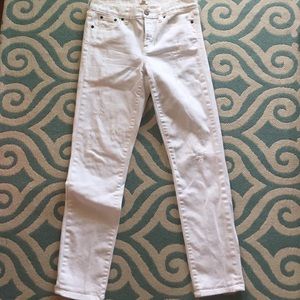 White Distressed J Crew Jeans