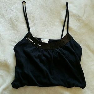 Sequin black tank top