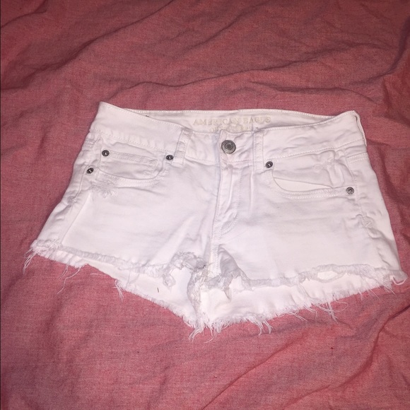 American Eagle white denim shorts