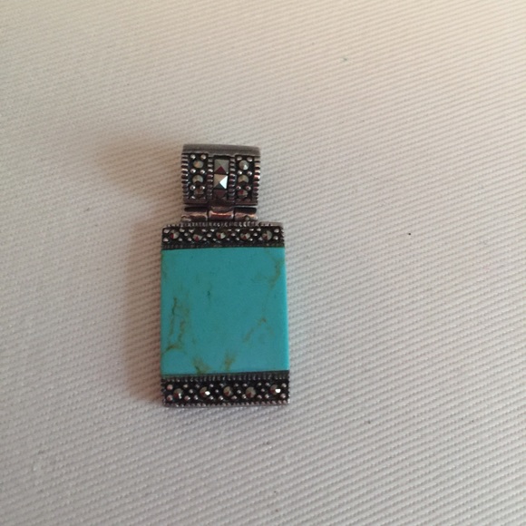 Turquoise marcasite pendant