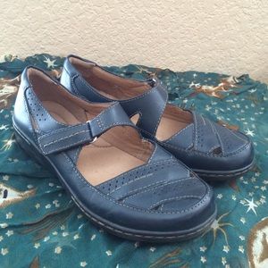 Clarks Dark Blue Flats