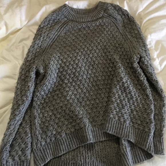 Gray knit sweater