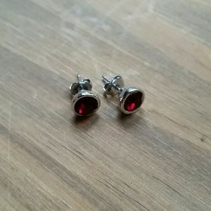 Lia Sophia Sterling Silver & Garnet studs
