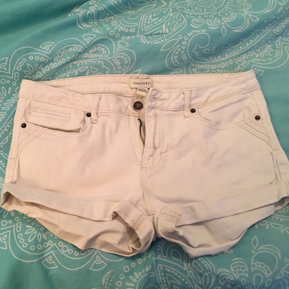 White Jean shorts