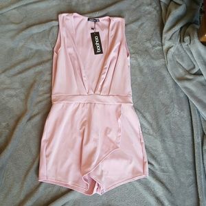 Boohoo deep V romper
