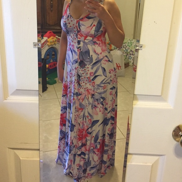 Jennifer Lopez spaghetti strap maxi dress.