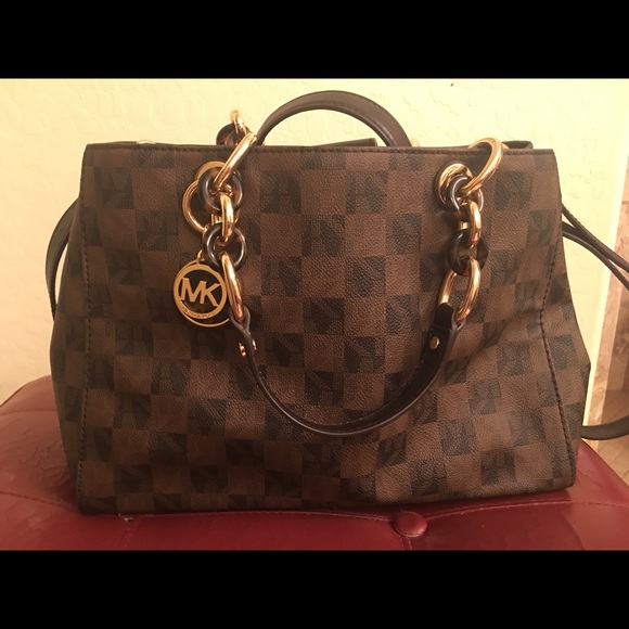 Michael Kors Checkerboard Cynthia Satchel New