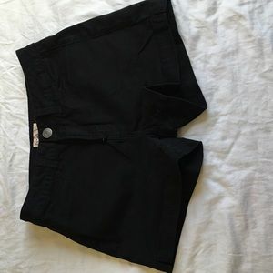 black stretch shorts