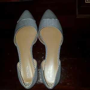Striped pointed flats