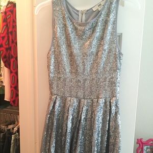 Silver sequin dress