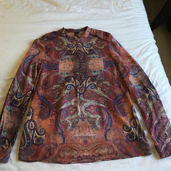 Mango printed business casual blouse