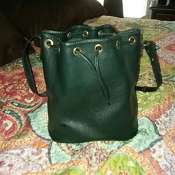 Green Leather Old Navy Sack Purse