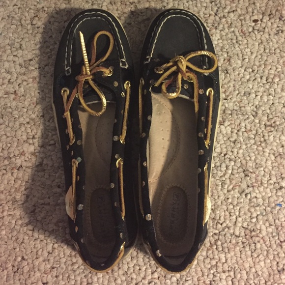 black and gold sperrys