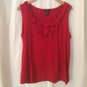 Alfani red tank with ruffle
