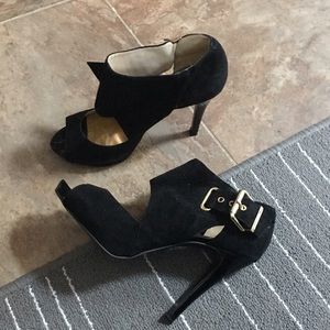 Nine West Block Strap Buckle Heels