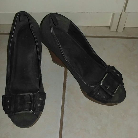 Navy/jean colored wedges