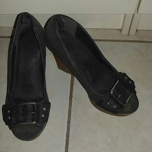 Navy/jean colored wedges