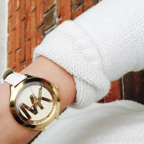 Michael Kors slim runway MK logo black band watch - Picture 2 of 4