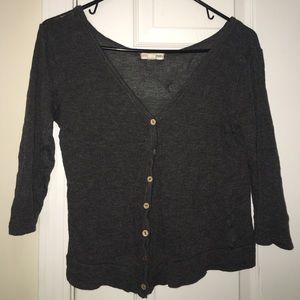 Gray button cardigan