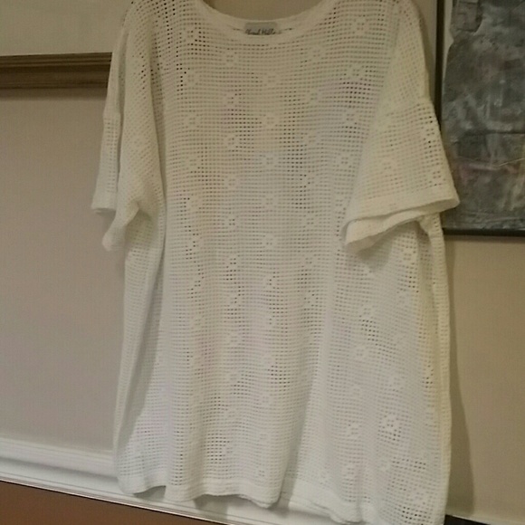 CHERYL MILLS WHITE SEE THROUGH SHIRT OR SUIT COVER - Picture 1 of 4
