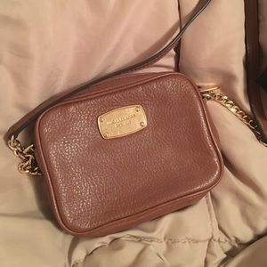 Brown and gold Michael Kors cross body