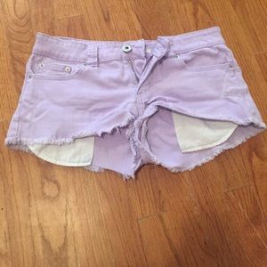 Purple denim shorts!