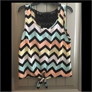 Multicolored chevron tank top