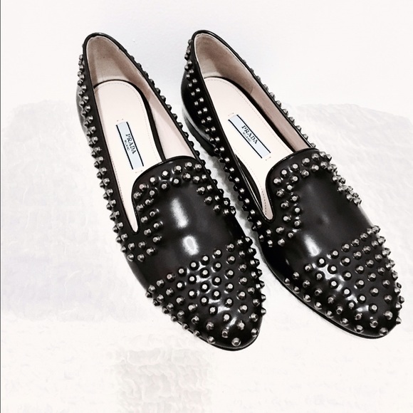 PRADA STUD-EMBELLISHED LOAFERS - Picture 4 of 4