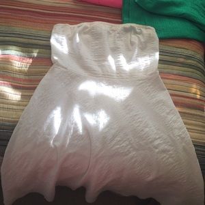 White Jcrew strapless beach dress