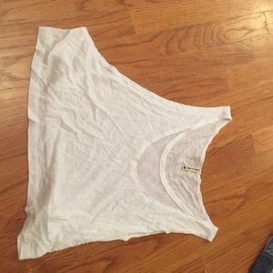 LF white mesh neck crop top