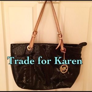 Michael Kors Black Snakeskin Shoulder Bag