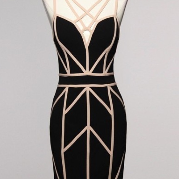 Bodycon, contrasting piping dress - Picture 1 of 2
