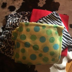 5 thin blankets from variety of places