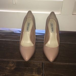 steven madden leather beige heel