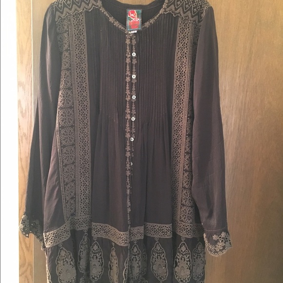 Johnny Was Designer Embroidery Top