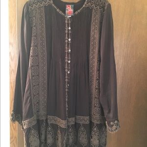 Johnny Was Designer Embroidery Top