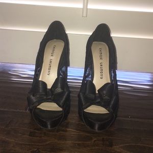 black lace heel
