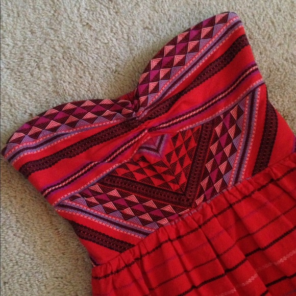 Strapless Red Roxy Dress - Picture 2 of 4