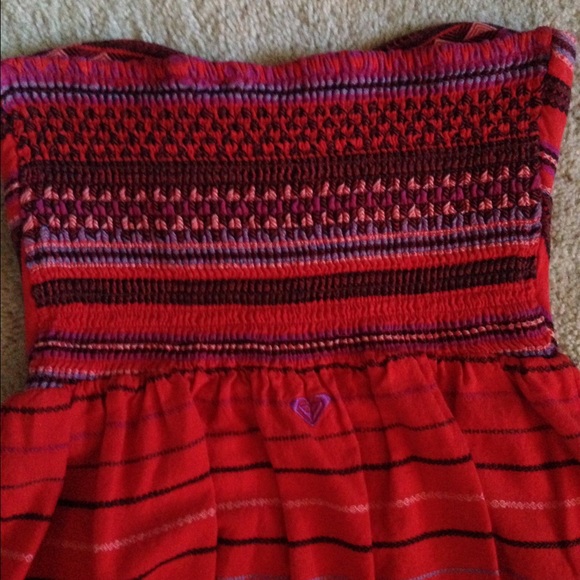 Strapless Red Roxy Dress - Picture 3 of 4