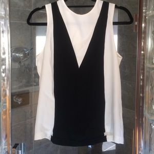 black and white topshop blouse