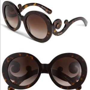 Prada "baroque" 55mm round sunglasses