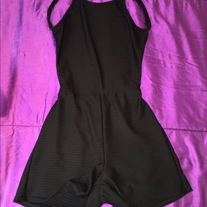 Black open back romper