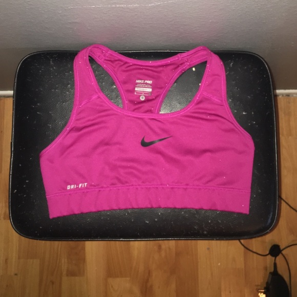 Pink Nike sports bra