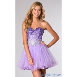 Lilac beaded cocktail dress