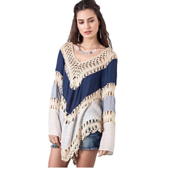 ❤️NWOT Crochet Lace Bohemian Blouse