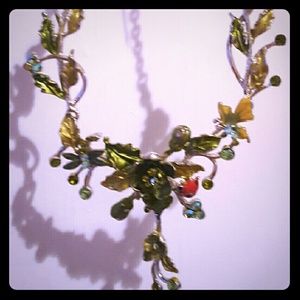 Vintage Enameled Garden Necklace