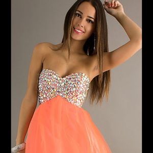 Coral cocktail dress
